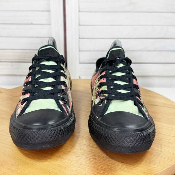 Converse Murrmiku Tropical Flower Print Low Top Sneakers Black Coral Green 7.5 - Picture 2 of 11